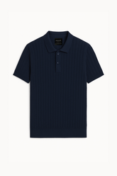 Cotton Cable Knit Polo - Yale Blue